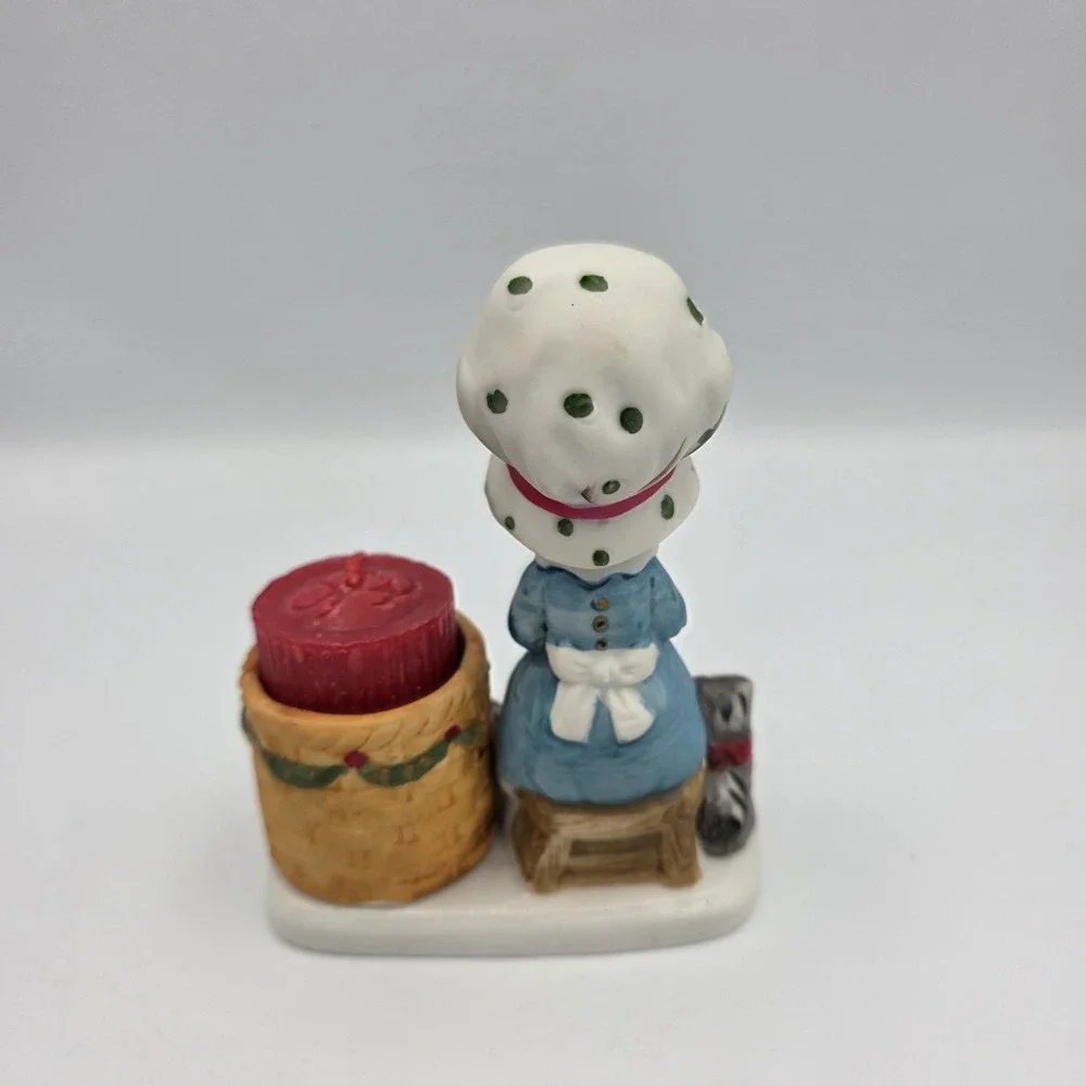 Christmas Luvkins Jasco 1978 Porcelain Mrs Claus Vintage Original Candle Holder